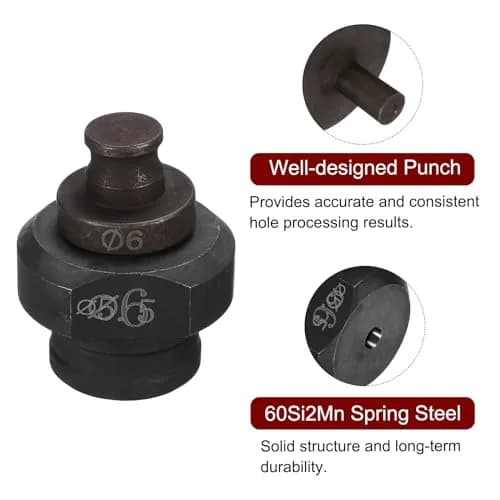 HARFINGTON Hydraulic Hole Punch Die 6mm | Precise Round Hole Electric Punching Kit for MHP-20 JP-20 Machine thumbnail 4