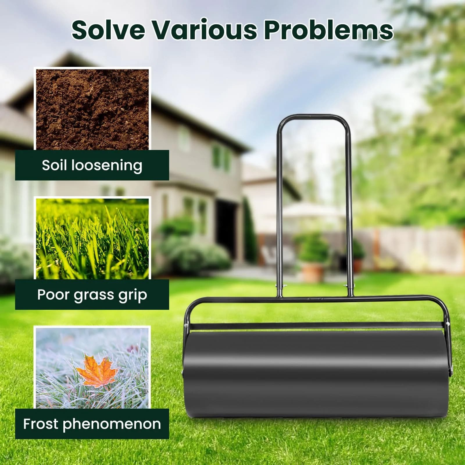 ARNOT Lawn Roller 13x24-Inch | Heavy-Duty Steel Garden Drum for Leveling & Seeding thumbnail 6