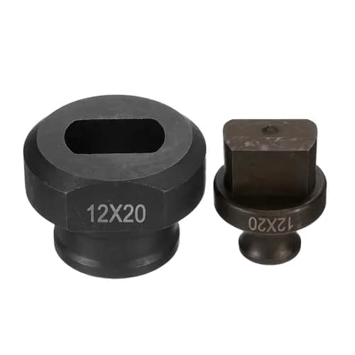 HARFINGTON Hydraulic Hole Punch Die 15x20mm Oval Hole Electric Hydraulic Punching Kit | Precise Slotted Holes for Angle Steel — 12×20mm