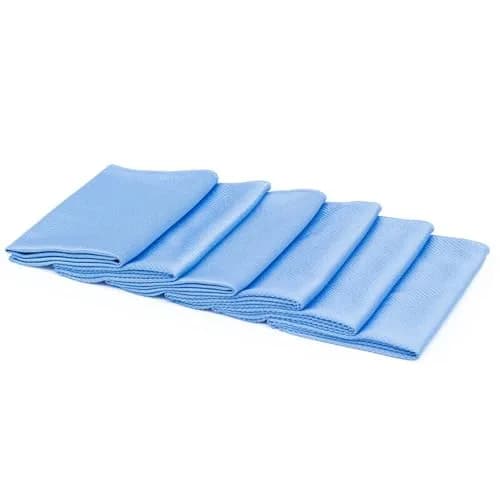 The Rag Company Diamond Weave Glass & Window Towel 40cm x 40cm (16in x 16in) Blue (6-Pack) | Streak-Free Shine for Mirrors & Chrome thumbnail 1