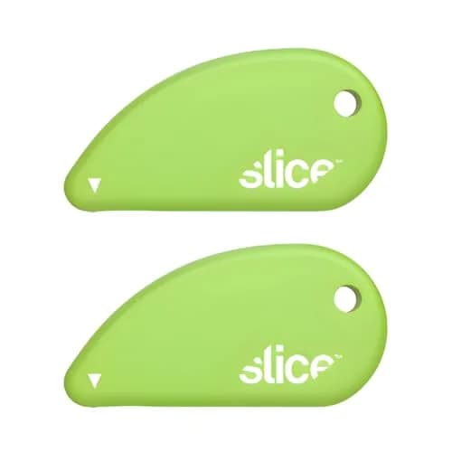 Slice Micro Safety Cutter | Ceramic Box Cutter Lasting 11x Longer | Keychain Utility Knife | 2 Pack | Green thumbnail 1
