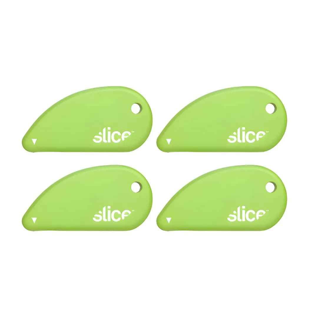 Slice 00100 Green Ceramic Blade Safety Cutter, 4 Pack - Keychain Ready Box Opener - main product image