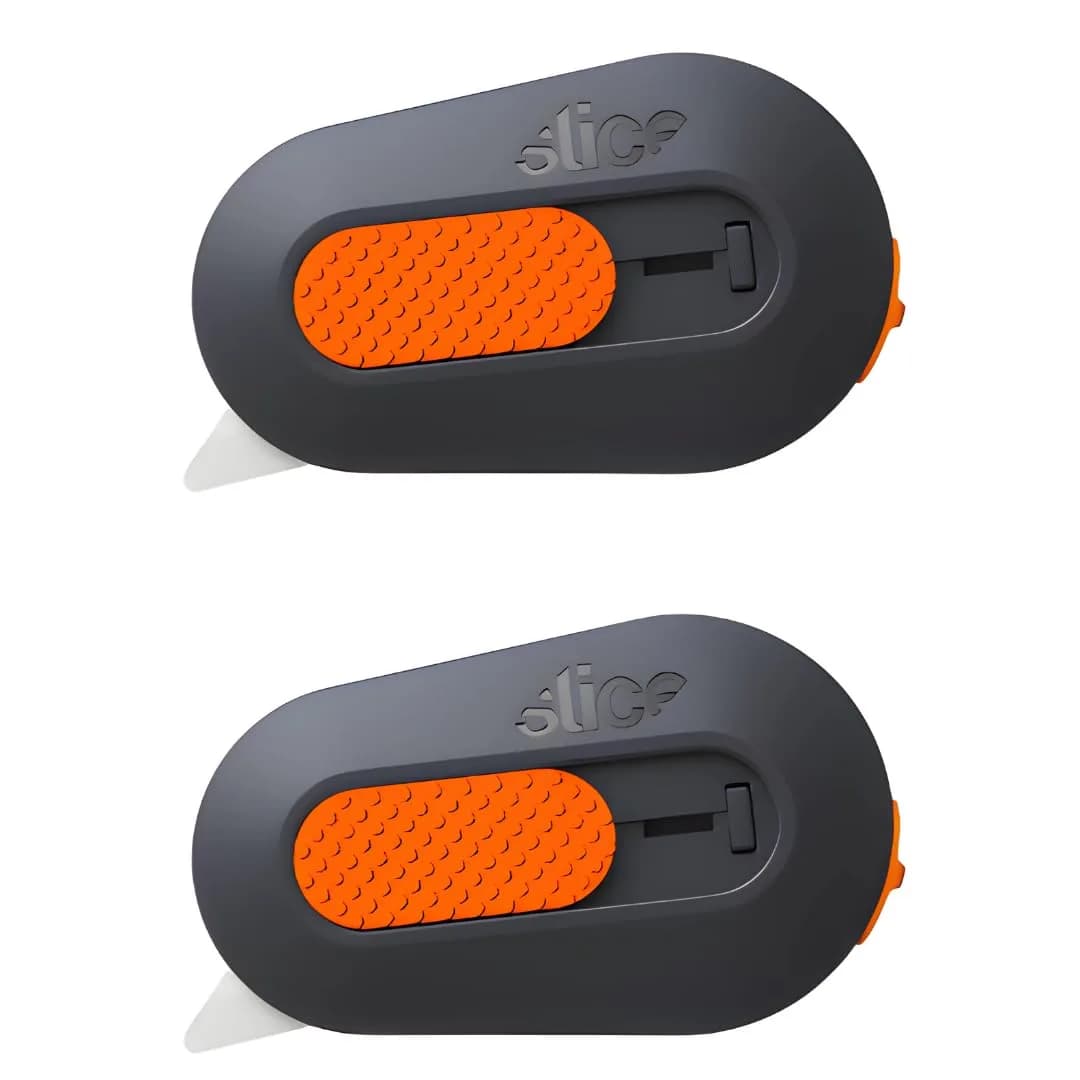 Slice Mini Box Cutter, Manual Retracting, Safe Ceramic Blade, Keychain Opener (1 Pack) | Lasts 11x Longer Than Metal — Gray