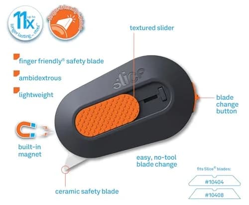 Slice Mini Box Cutter 2 Pack | Safe Ceramic Blade Lasts 11x Longer, Manual Retracting thumbnail 2