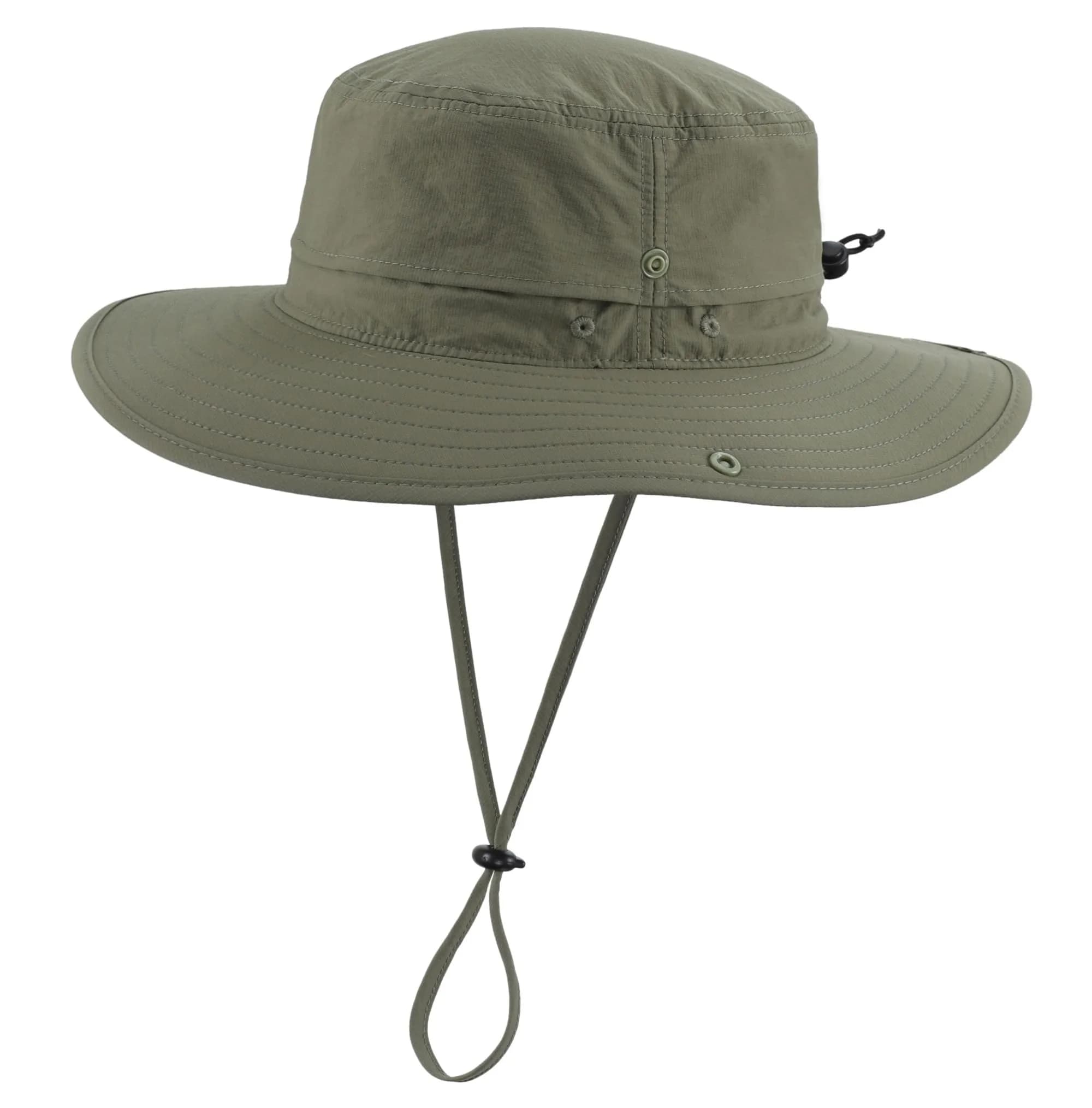 Connectyle UPF 50+ Sun Hat for Men & Women, Light Army Green, 7.5 cm (3.0" Brim) | Breathable Nylon Safari Hat for UV Protection