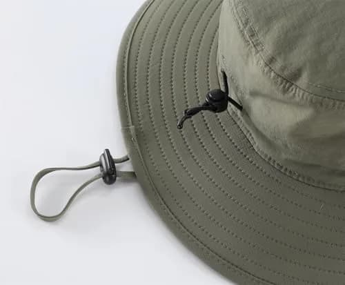 Connectyle UPF 50+ Sun Hat for Men & Women, Light Army Green, 7.5 cm (3.0" Brim) | Breathable Nylon Safari Hat for UV Protection thumbnail 6