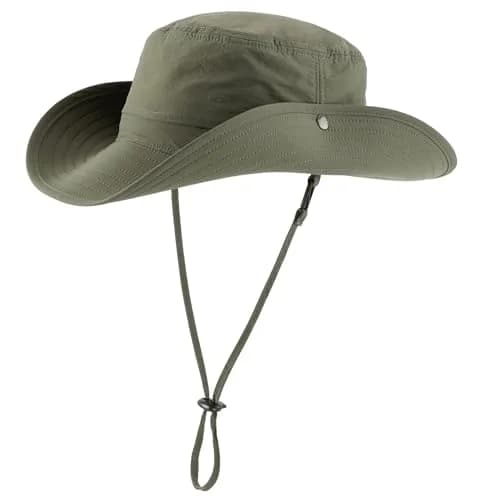 Connectyle UPF 50+ Sun Hat for Men & Women, Light Army Green, 7.5 cm (3.0" Brim) | Breathable Nylon Safari Hat for UV Protection thumbnail 2