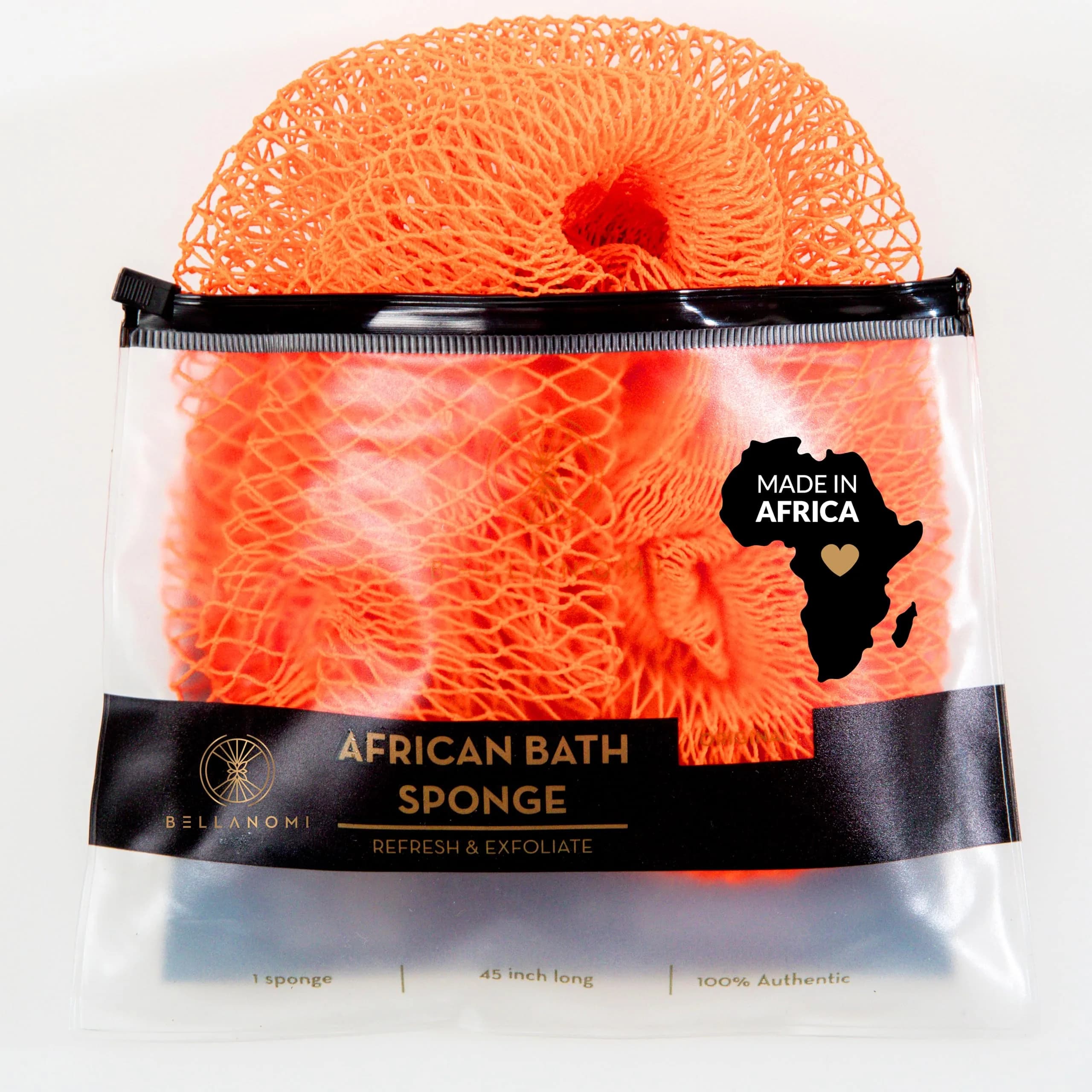 Bellanomi African Exfoliating Net Sponge Orange 114 cm (45 inches) | Authentic Sapo for Deep Exfoliation - view 7