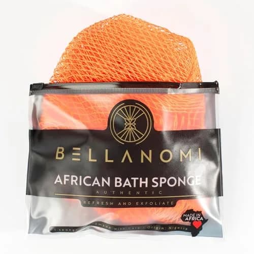 Bellanomi African Exfoliating Net Sponge Orange 114 cm (45 inches) | Authentic Sapo for Deep Exfoliation thumbnail 1