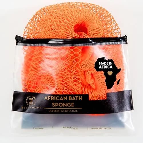 Bellanomi African Exfoliating Net Sponge Orange 114 cm (45 inches) | Authentic Sapo for Deep Exfoliation thumbnail 7