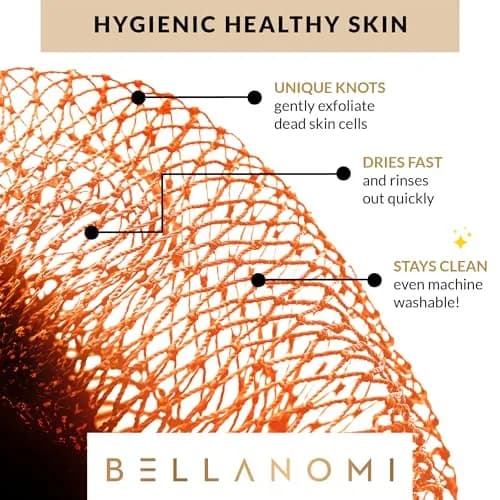 Bellanomi African Exfoliating Net Sponge Orange 114 cm (45 inches) | Authentic Sapo for Deep Exfoliation thumbnail 3