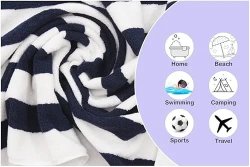 ORIGINAL KIDS Cabana Stripe Wash Cloths - 100% Cotton Set of 12 | 30x30 cm (12x12 Inch) thumbnail 5