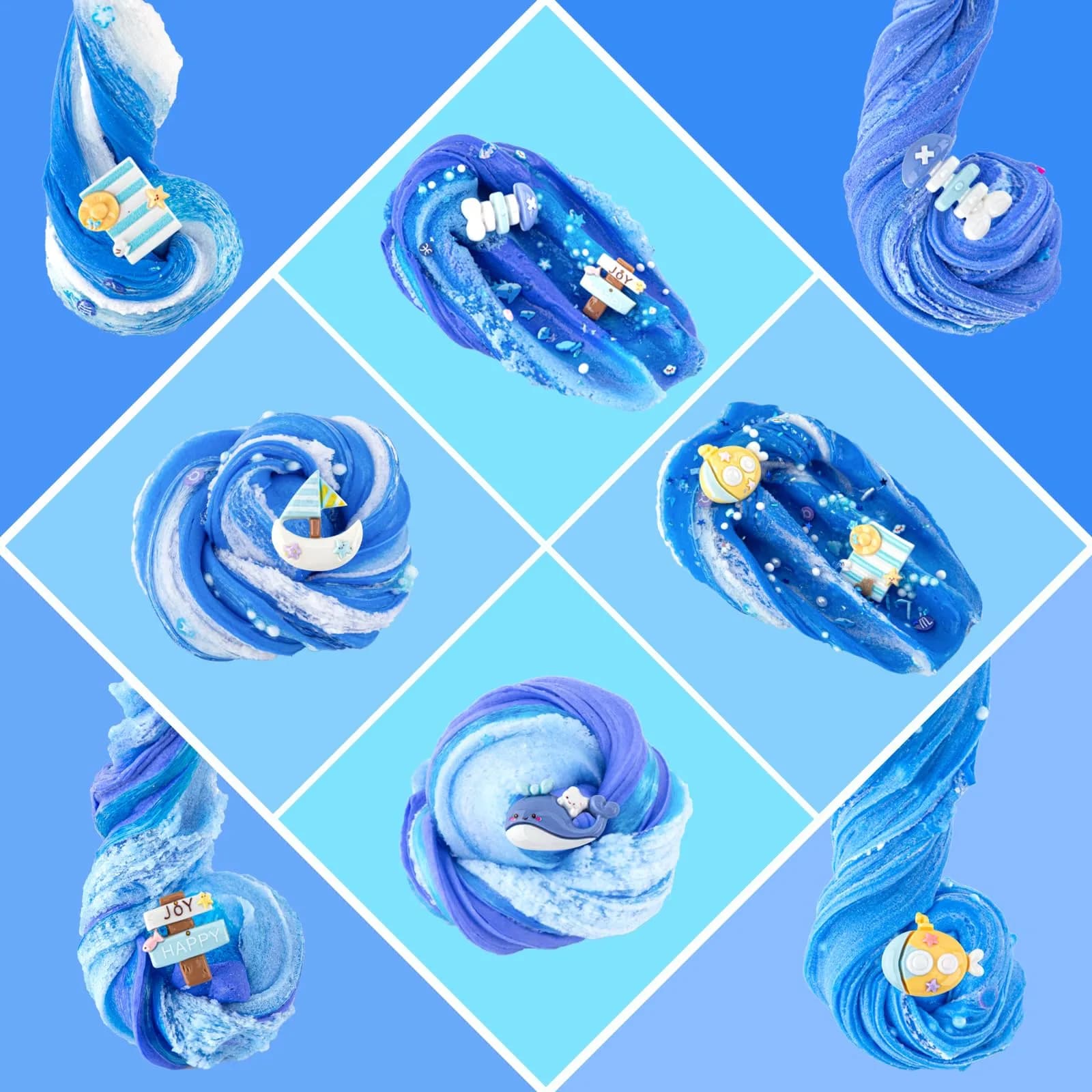 LAWOHO Blue Ocean Slime Kit 360ml (12.17 Fl Oz) | ASTM-Tested Non-Toxic Butter Cloud Crystal Slime - view 8