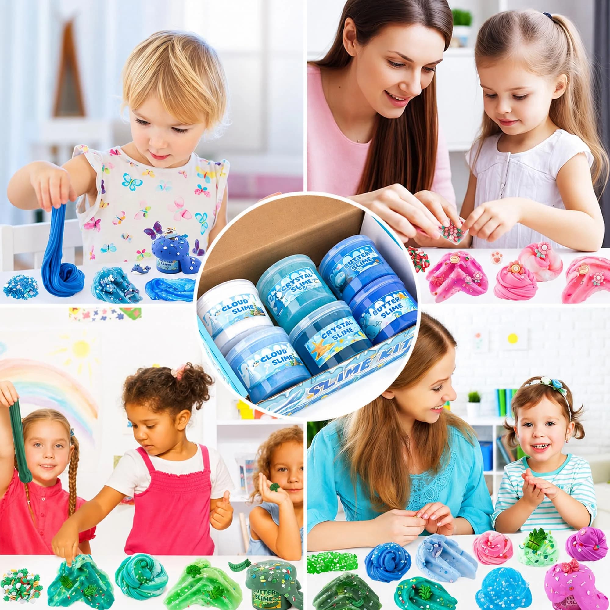 LAWOHO Blue Ocean Slime Kit 360ml (12.17 Fl Oz) | ASTM-Tested Non-Toxic Butter Cloud Crystal Slime - view 9