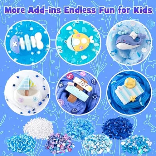 LAWOHO Blue Ocean Slime Kit 360ml (12.17 Fl Oz) | ASTM-Tested Non-Toxic Butter Cloud Crystal Slime thumbnail 2