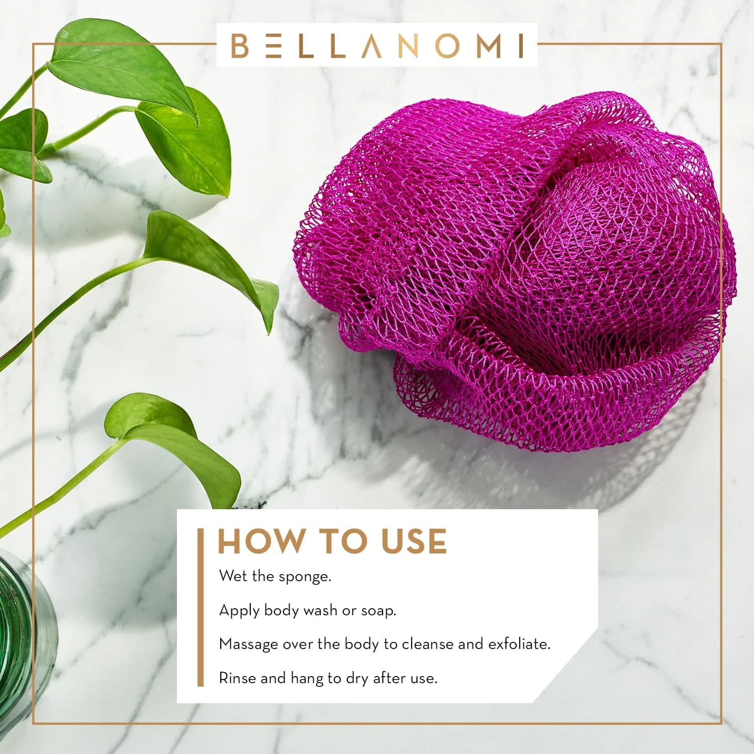 Bellanomi African Exfoliating Net Sponge Emerald Green 114 cm (45 inches) | Authentic Sapo for Deep Exfoliation - view 7