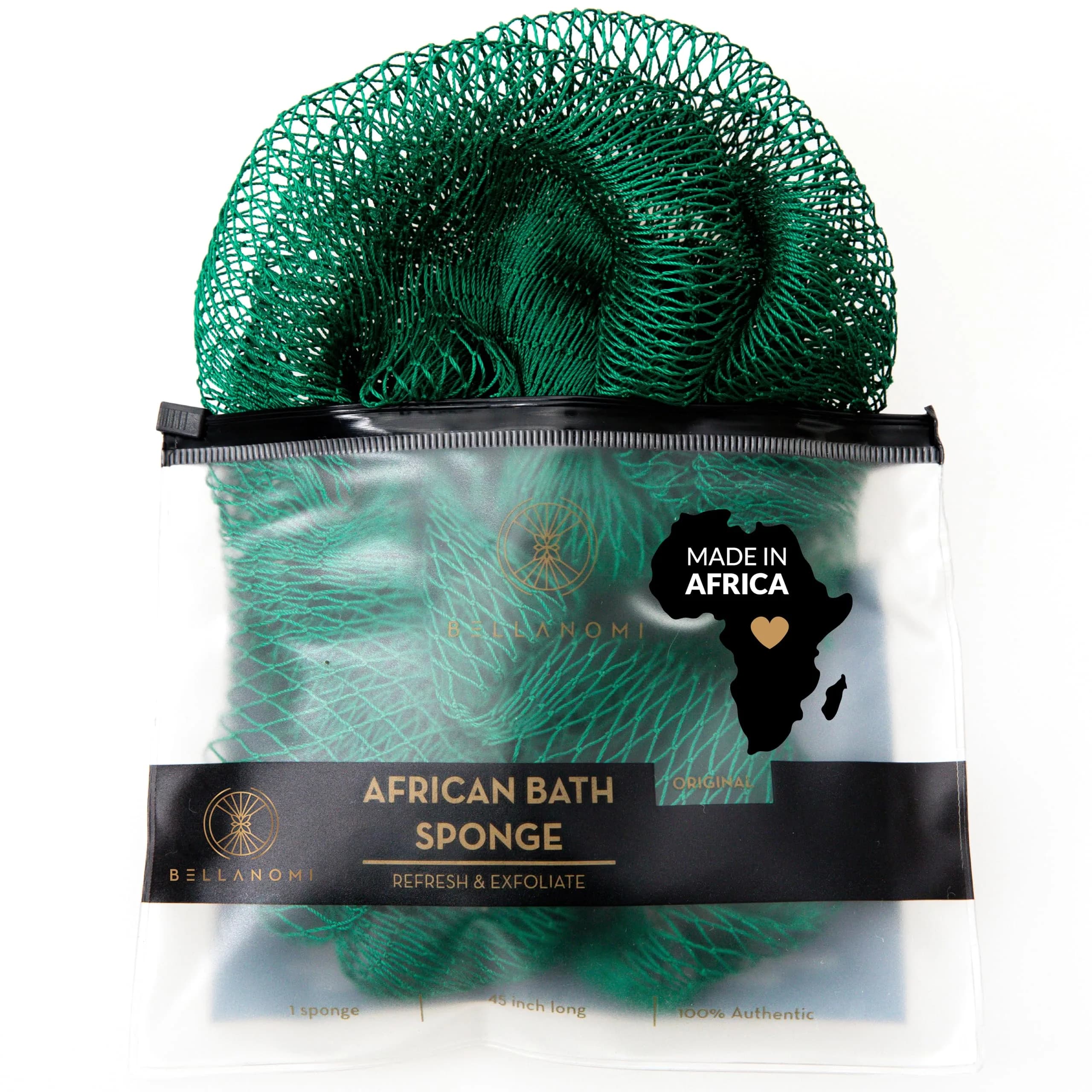 Bellanomi African Exfoliating Net Sponge Emerald Green 114 cm (45 inches) | Authentic Sapo for Deep Exfoliation - view 9