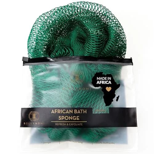 Bellanomi African Exfoliating Net Sponge Emerald Green 114 cm (45 inches) | Authentic Sapo for Deep Exfoliation thumbnail 9