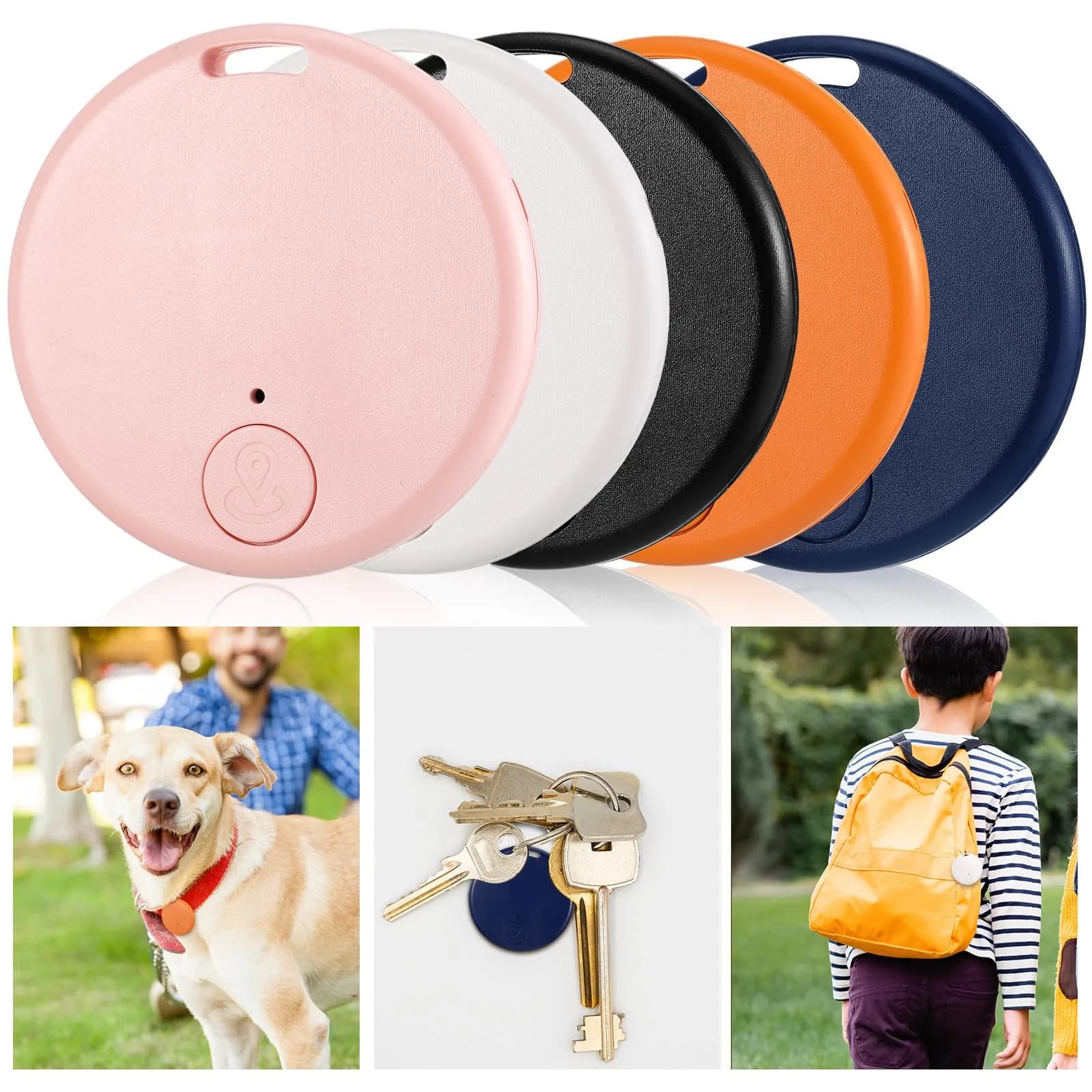 Konohan 5-Pack Item Finder Tag Locator with CR2032 Battery | Bluetooth Tracker for Keys, Wallets, Bags, Pets, Luggage - main product image