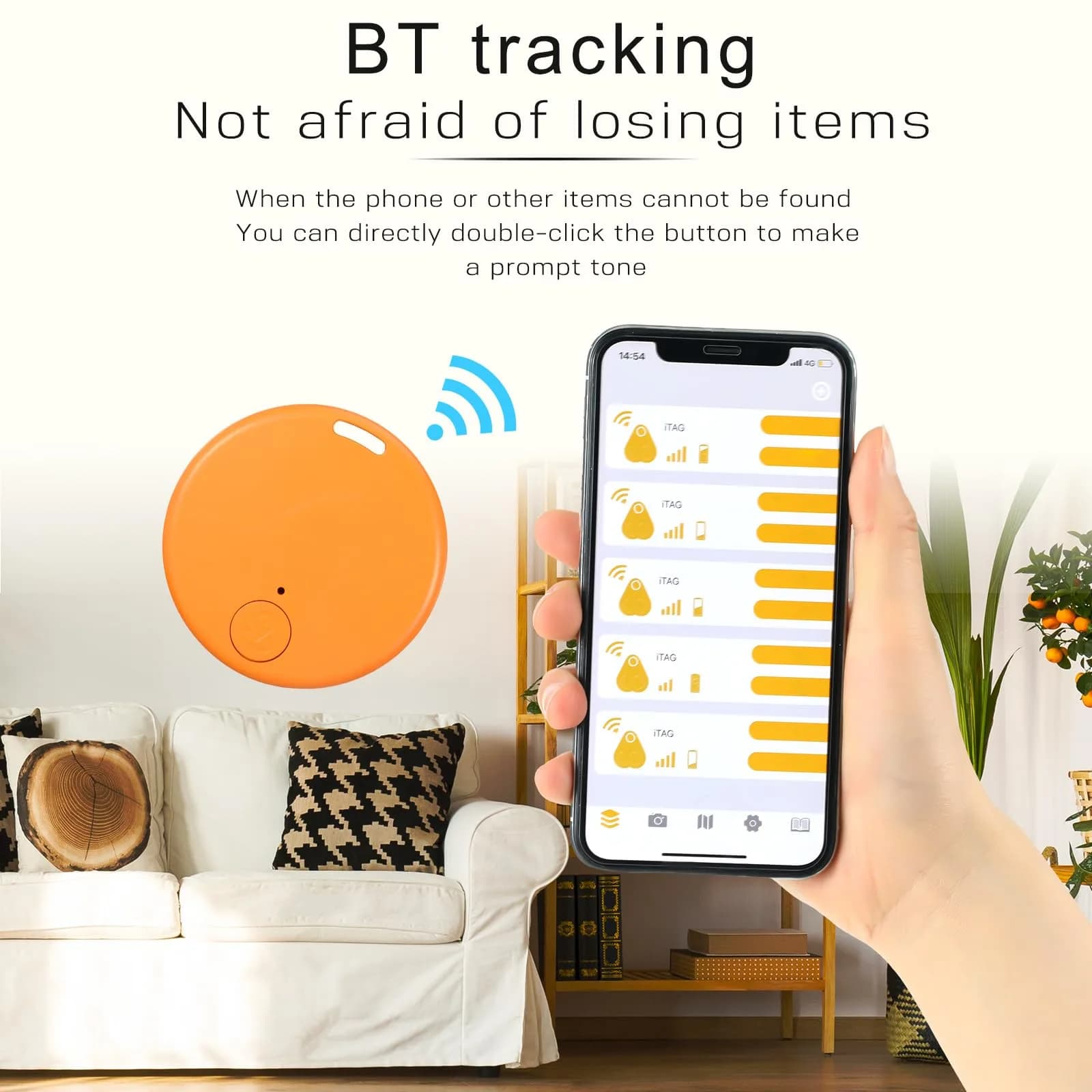 Konohan 5-Pack Item Finder Tag Locator with CR2032 Battery | Bluetooth Tracker for Keys, Wallets, Bags, Pets, Luggage - view 3