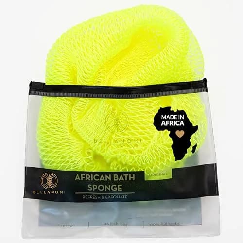Bellanomi African Exfoliating Net Sponge Lemon 114 cm (45 inches) | Authentic Sapo Back Scrubber thumbnail 7