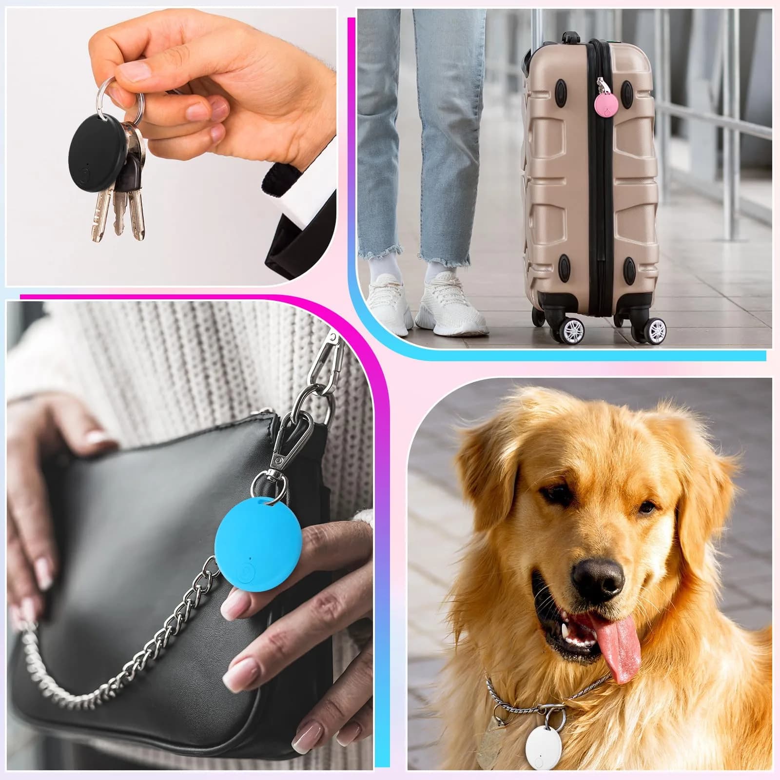 Konohan 5-Pack Smart Item Finder with CR2032 Battery | Bluetooth Tracker for Keys, Wallets, Pets, Luggage (Cute) - view 5
