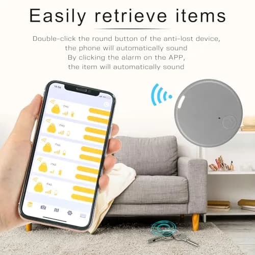 Konohan 5-Pack Item Finder Tag Locator 3.8cm Diameter | Bluetooth Tracker for Keys, Wallets, Bags, Pets thumbnail 4
