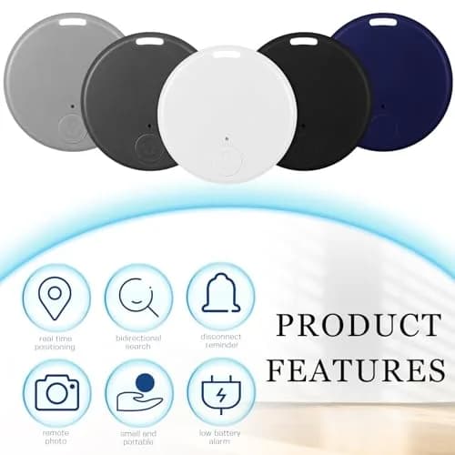 Konohan 5-Pack Item Finder Tag Locator 3.8cm Diameter | Bluetooth Tracker for Keys, Wallets, Bags, Pets thumbnail 2
