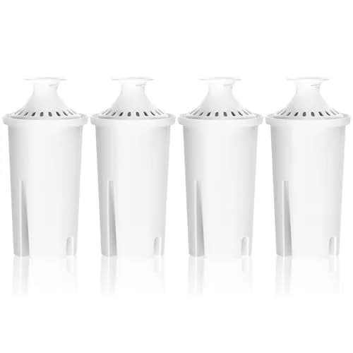 Overbest Pitcher Water Filter Replacement 4 Count (1.89 L / 64 Fl Oz) | NSF Certified for Chlorine Reduction thumbnail 1