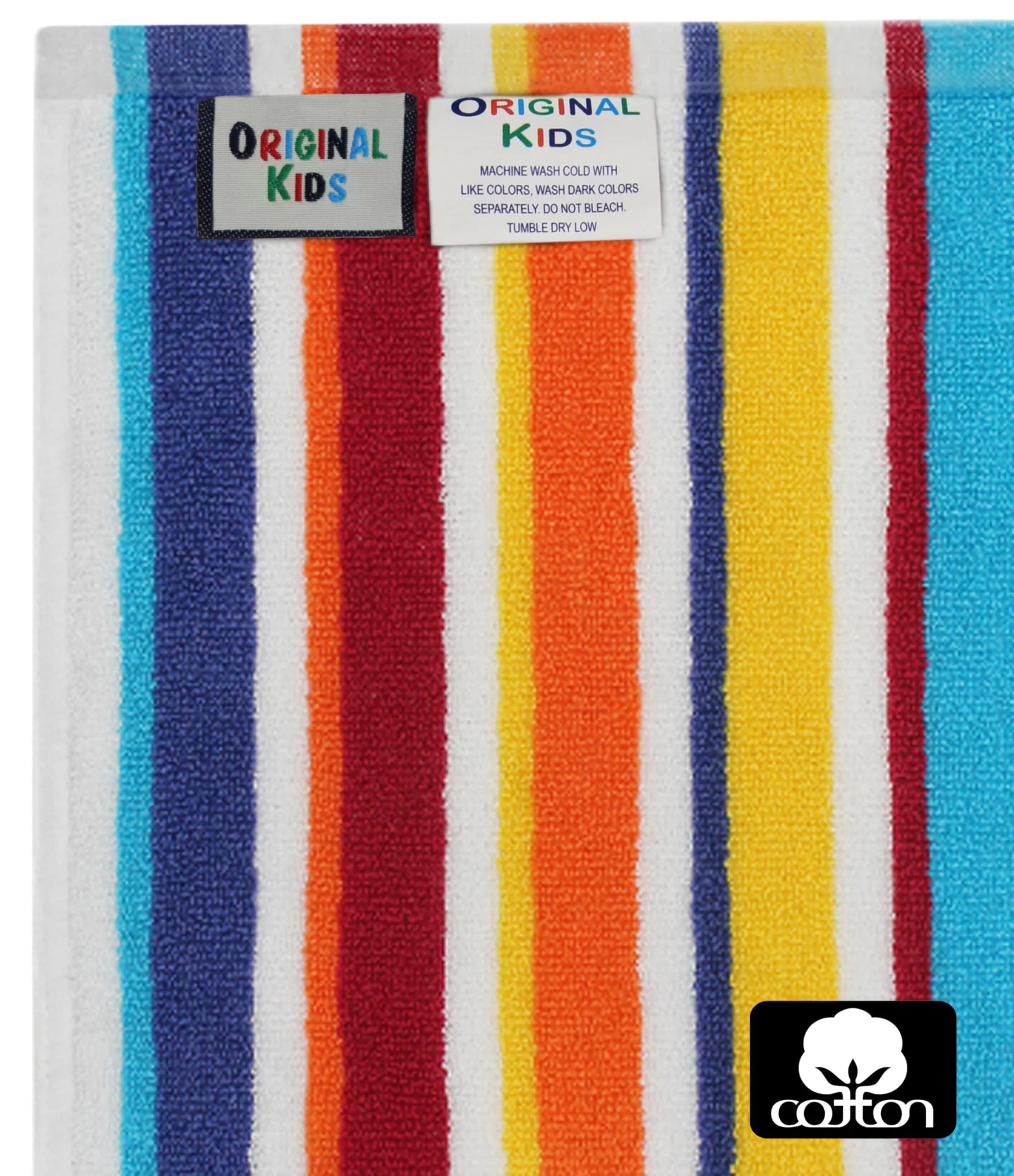 ORIGINAL KIDS 6 Piece Cabana Stripe Cotton Towel Set | 450 GSM Quick-Dry Absorbent - view 5