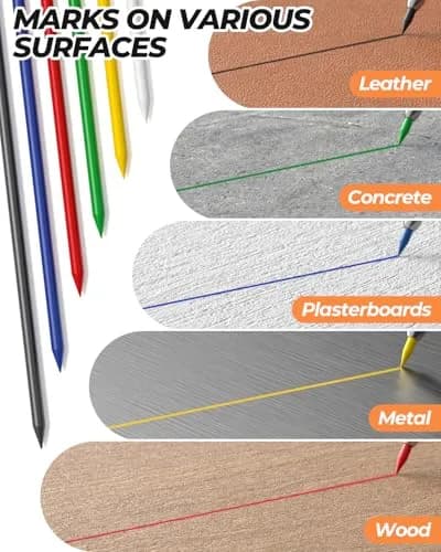 Nicpro 27 Pack Carpenter Pencils for Woodworking | 2.0mm & 2.8mm Leads, Center Punch, Scribe Tool, Storage Case thumbnail 7