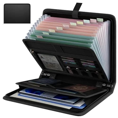Huolewa Fireproof Accordion File Organizer with 13 Pockets | Waterproof Flame Retardant Document Folder thumbnail 1