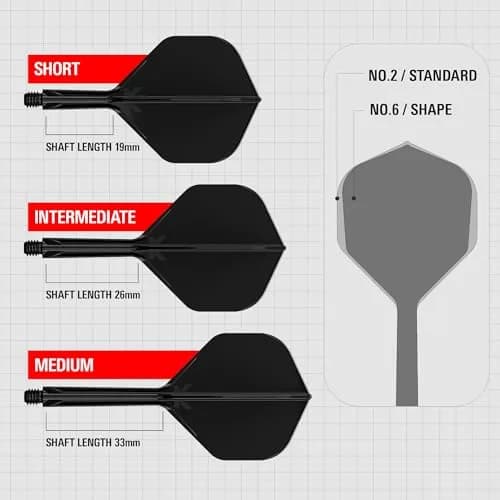 Target Darts K-Flex Integrated Dart Flights and Shafts, No.2 Black (Intermediate) | Pack of 3 Professional Dart Accessories thumbnail 3