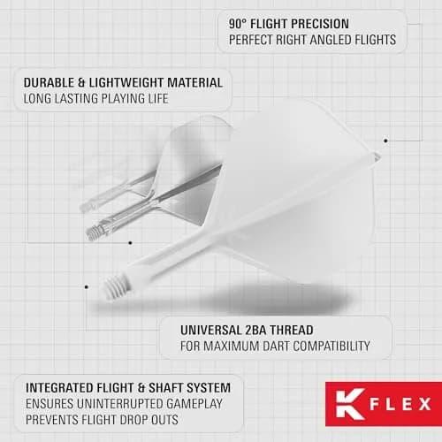 Target Darts K-Flex Integrated Dart Flights and Shafts, Intermediate 26mm (3-Pack) | Professional Dart Accessories for Stable Flight thumbnail 6