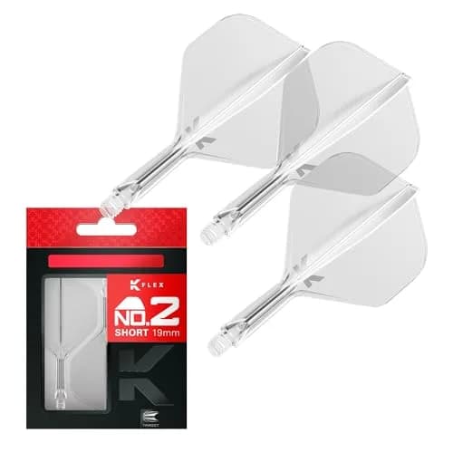 Target Darts K Flex Integrated Dart Flights and Shafts Short Clear No.2 | Pack of 3, 19mm Shafts | Professional Dart Accessories thumbnail 1