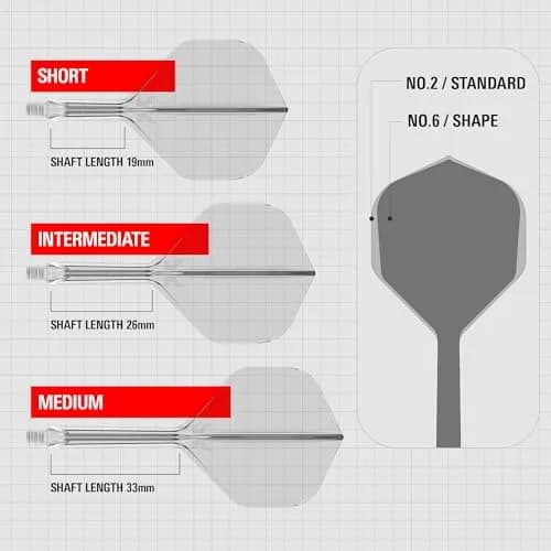 Target Darts K Flex Integrated Dart Flights and Shafts Short Clear No.2 | Pack of 3, 19mm Shafts | Professional Dart Accessories thumbnail 3