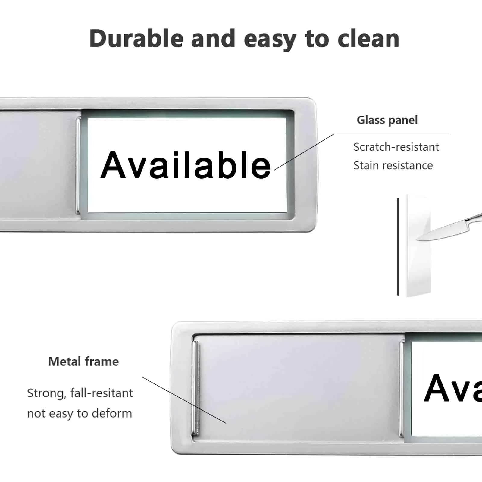 LoYinLo 'In Use Available' Black & White Slider Sign 18cm x 5cm - view 3