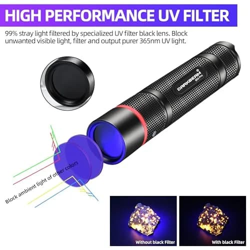 DARKBEAM UV Flashlight 365nm Black Light Woods Lamp | Portable Pet Urine & Currency Detector thumbnail 4