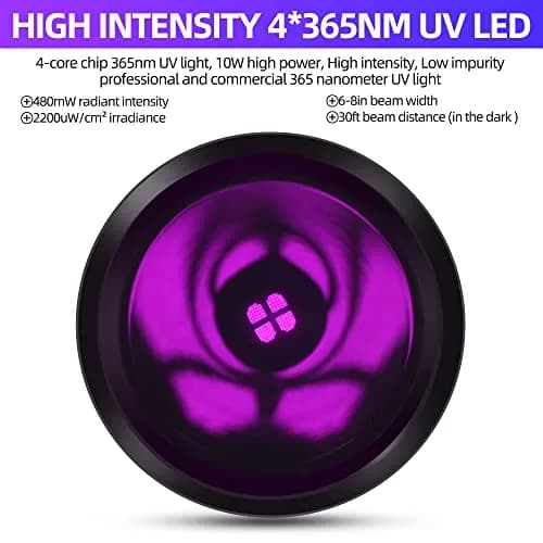 DARKBEAM UV Flashlight 365nm Black Light Woods Lamp | Portable Pet Urine & Currency Detector thumbnail 3