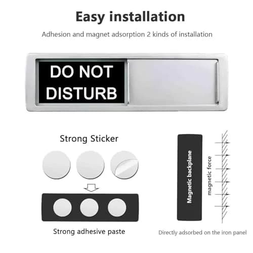 LoYinLo Do Not Disturb Sign 18cm x 5cm | Clear Privacy Indicator for Offices and Homes thumbnail 2