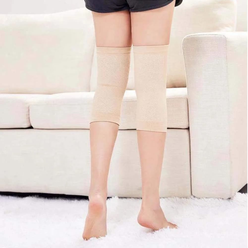 JUMISEE Cotton Knee Sleeves - XX-Large, Complexion (1 Pair) for Support, Circulation & Pain Relief - view 3