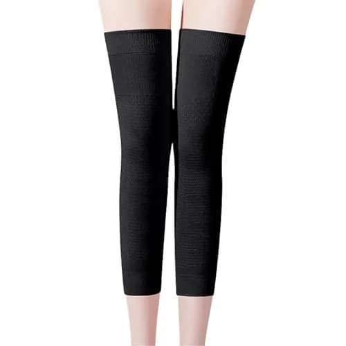 JUMISEE Medium Black Cotton Knee Sleeves (18.5 Inches Length) for Knee Support & Pain Relief - main product image