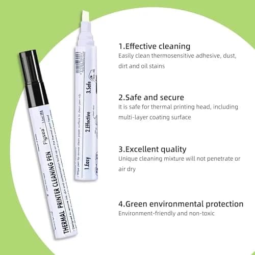 Deftun Thermal Print Head Cleaning Pens 12pcs (0.5in x 0.5in x 5.5in) | For Receipt, Shipping, Label, POS, Card Printers thumbnail 3