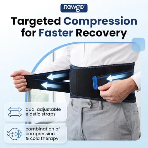 NEWGO Lower Back Ice Pack Wrap with Adjustable Straps, 2 Hours Long-Lasting Cold Therapy | Reusable Gel Pack for Sciatica, Lumbar, Herniated Disc Pain Relief thumbnail 4