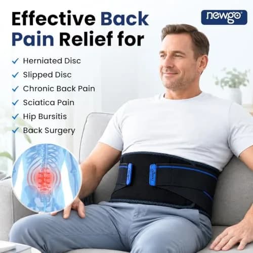 NEWGO Lower Back Ice Pack Wrap with Adjustable Straps, 2 Hours Long-Lasting Cold Therapy | Reusable Gel Pack for Sciatica, Lumbar, Herniated Disc Pain Relief thumbnail 6