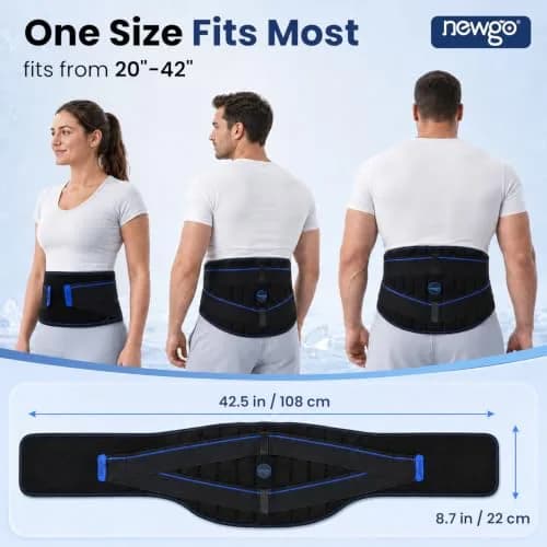 NEWGO Lower Back Ice Pack Wrap with Adjustable Straps, 2 Hours Long-Lasting Cold Therapy | Reusable Gel Pack for Sciatica, Lumbar, Herniated Disc Pain Relief thumbnail 7