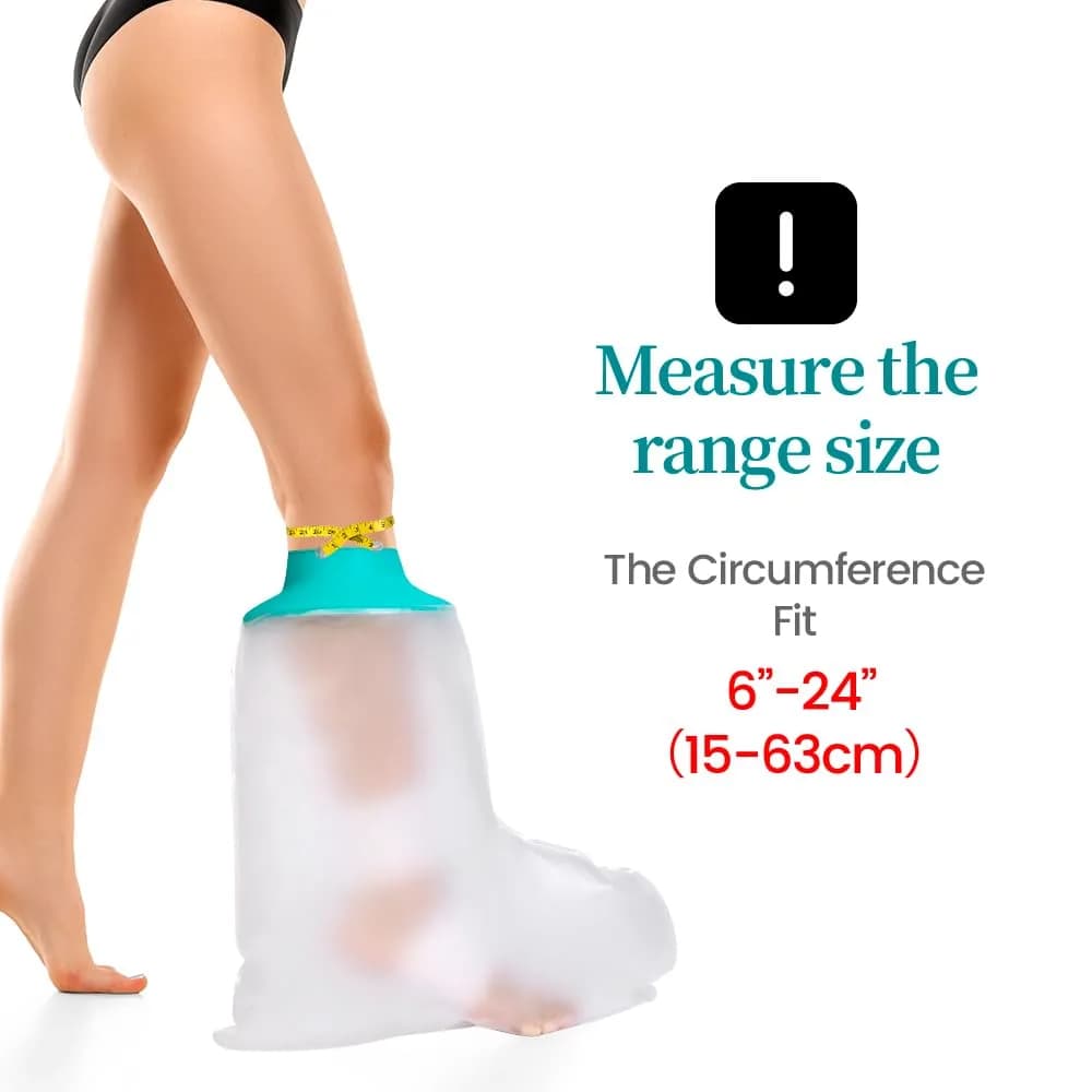 CIVJET Waterproof Leg Cast Cover for Showering, Short Leg Orthopedic Brace with 7.9" Opening Diameter | Durable TPU for Foot/Ankle Injury Recovery - view 4