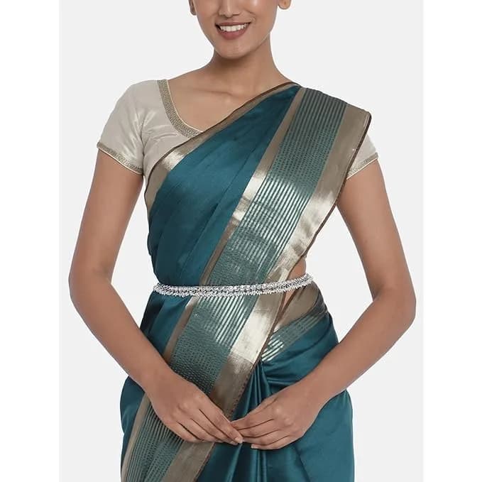 I Jewels Silver Plated Waist Chain for Women | Adjustable Indian Wedding Belly Kamarband thumbnail 5