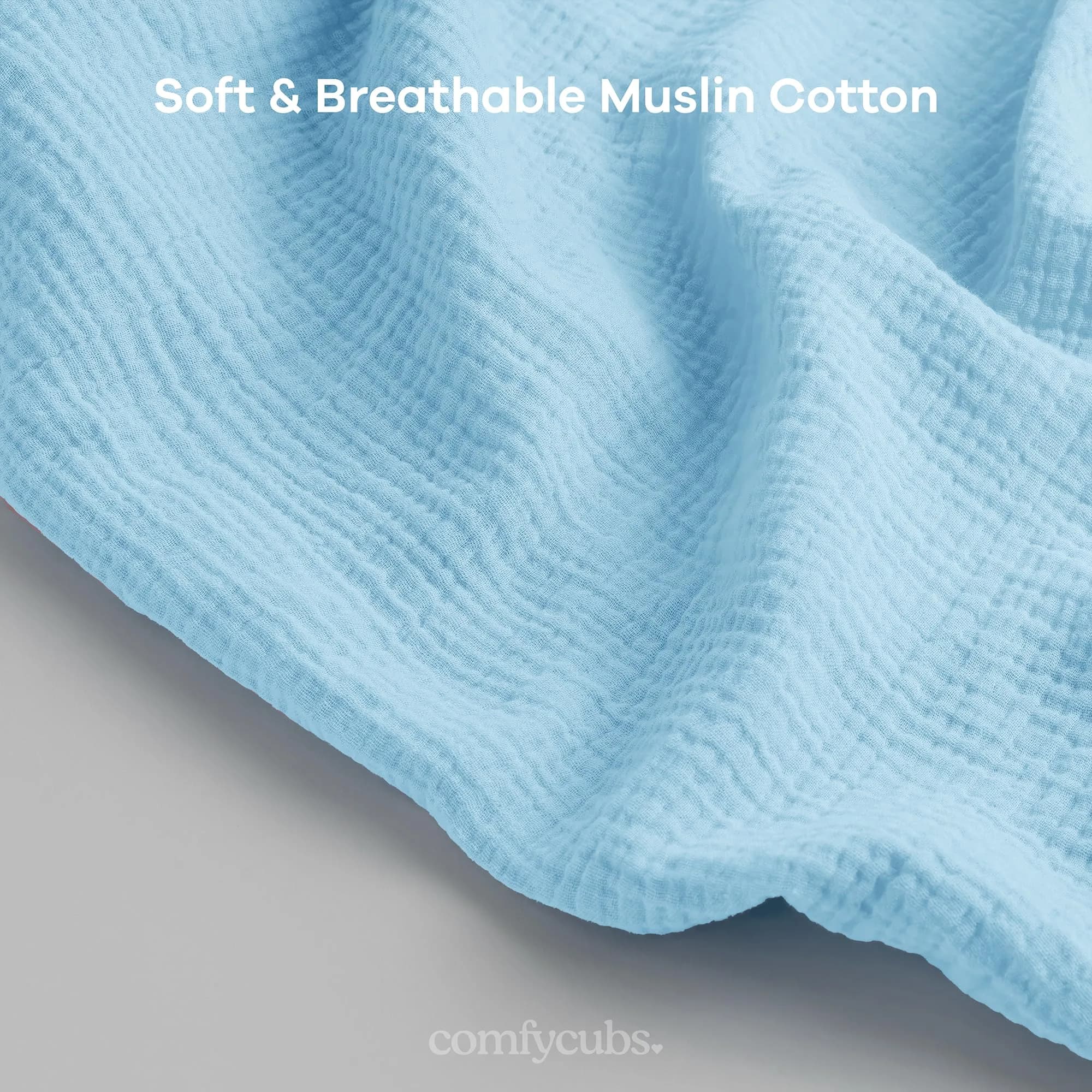 Comfy Cubs Muslin Nursing Cover - 100% Muslin Breastfeeding Cover Sky Blue | Soft & Breathable Baby Nursing Scarf with Adjustable Neck Strap - view 4