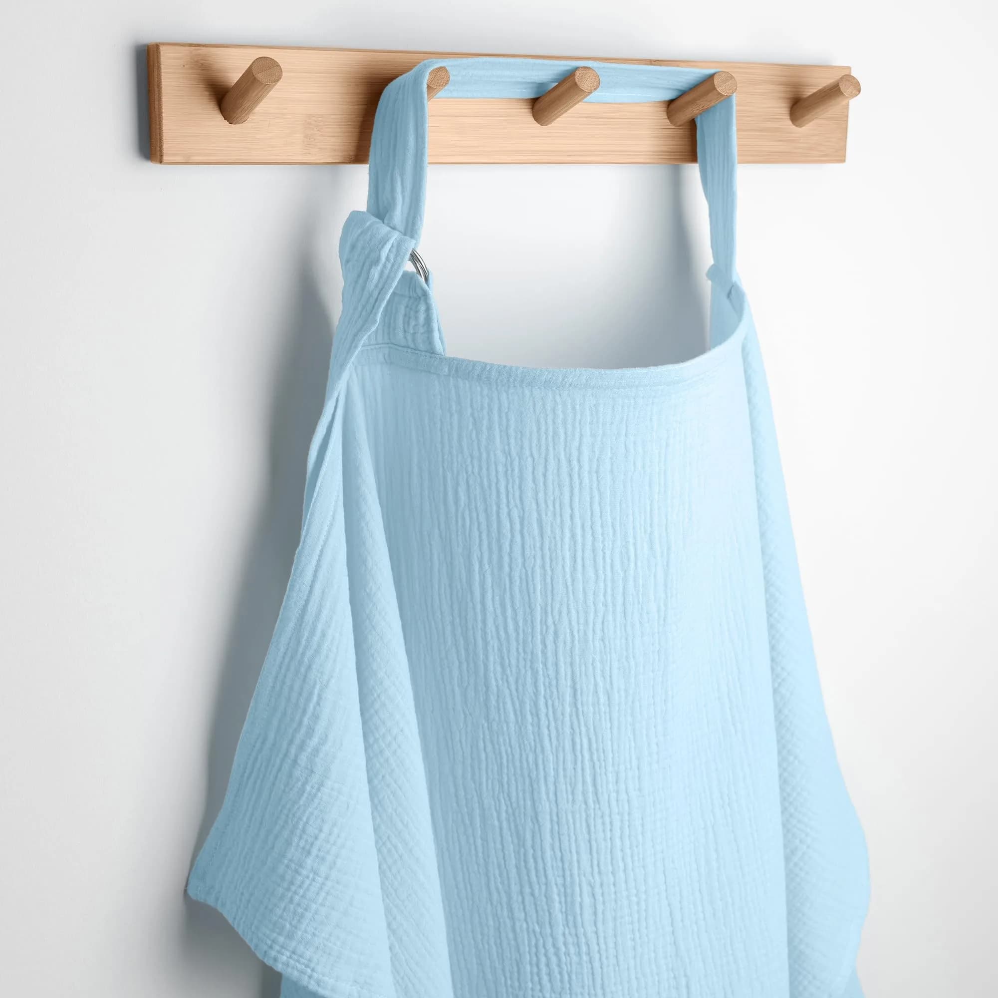 Comfy Cubs Muslin Nursing Cover - 100% Muslin Breastfeeding Cover Sky Blue | Soft & Breathable Baby Nursing Scarf with Adjustable Neck Strap - main product image